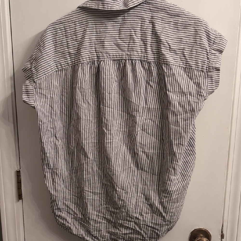Madewell Central Shirt In Dalton Stripe Women's Button Up Size XS Boxy Oversized - Picture 6 of 6